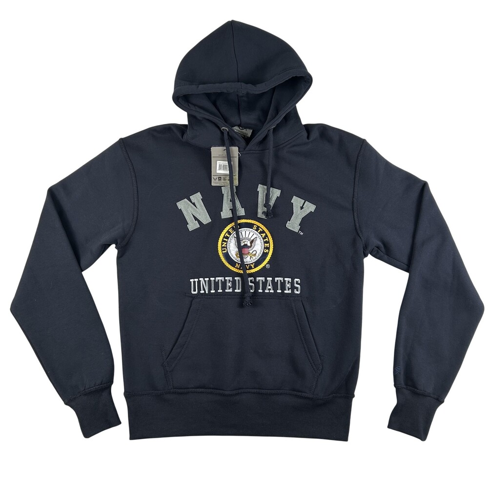 US Navy Hoodie Mens Medium Blue Rapid Dominance Fleece Graphic Sweatshirt New